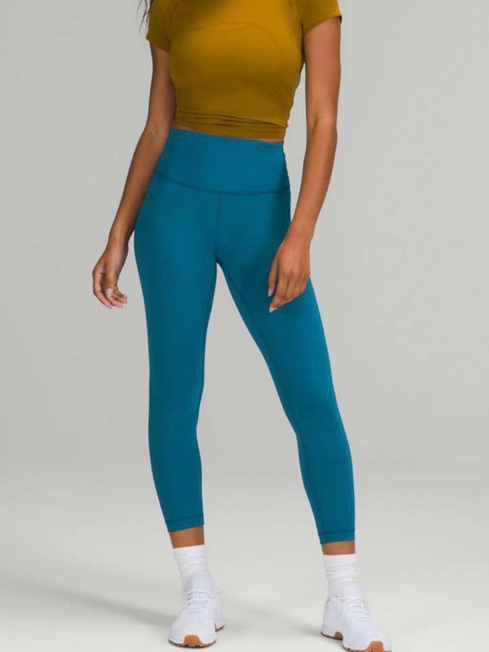 Lululemon Wunder Train High-Rise HR legging capri blue Tight 25" yoga size 8?